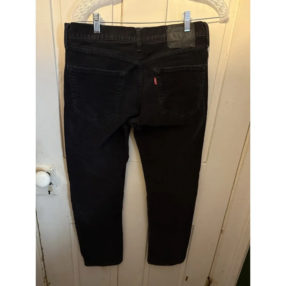LEVIS Black Corduroy Pants‎ Mens 31x27 Straight Fit Cord Jeans Casual
